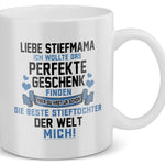 22Feels® Stiefmutter Geschenk von Stieftochter - Tasse mit Spruch: Das Perfekte Geschenk (Weiss, 320ml)-Weisse Tasse 320ml-22Feels
