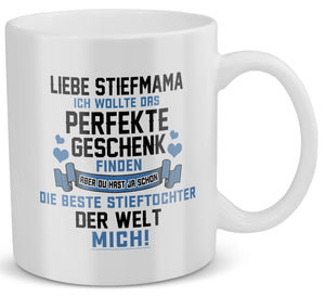 22Feels® Stiefmutter Geschenk von Stieftochter - Tasse mit Spruch: Das Perfekte Geschenk (Weiss, 320ml)-Weisse Tasse 320ml-22Feels