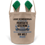 22Feels® Schwiegerpapa Osterkorb von Schwiegersohn mit Henkel Ostergeschenk Tragetasche Ostern Deko Osternest Körbchen Hasenohren (Beige/Grün)-Ostern Tragetasche-22Feels