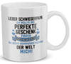 22Feels® Schwiegerpapa Geschenk von Schwiegertochter bzw. Braut - Tasse mit Spruch: Das Perfekte Geschenk (Weiss, 320ml)-Weisse Tasse 320ml-22Feels