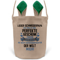 22Feels® Schwiegerpapa Osterkorb von Schwiegertochter mit Henkel Ostergeschenk Tragetasche Ostern Deko Osternest Körbchen Hasenohren (Beige/Grün)-Ostern Tragetasche-22Feels