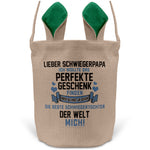 22Feels® Schwiegerpapa Osterkorb von Schwiegertochter mit Henkel Ostergeschenk Tragetasche Ostern Deko Osternest Körbchen Hasenohren (Beige/Grün)-Ostern Tragetasche-22Feels