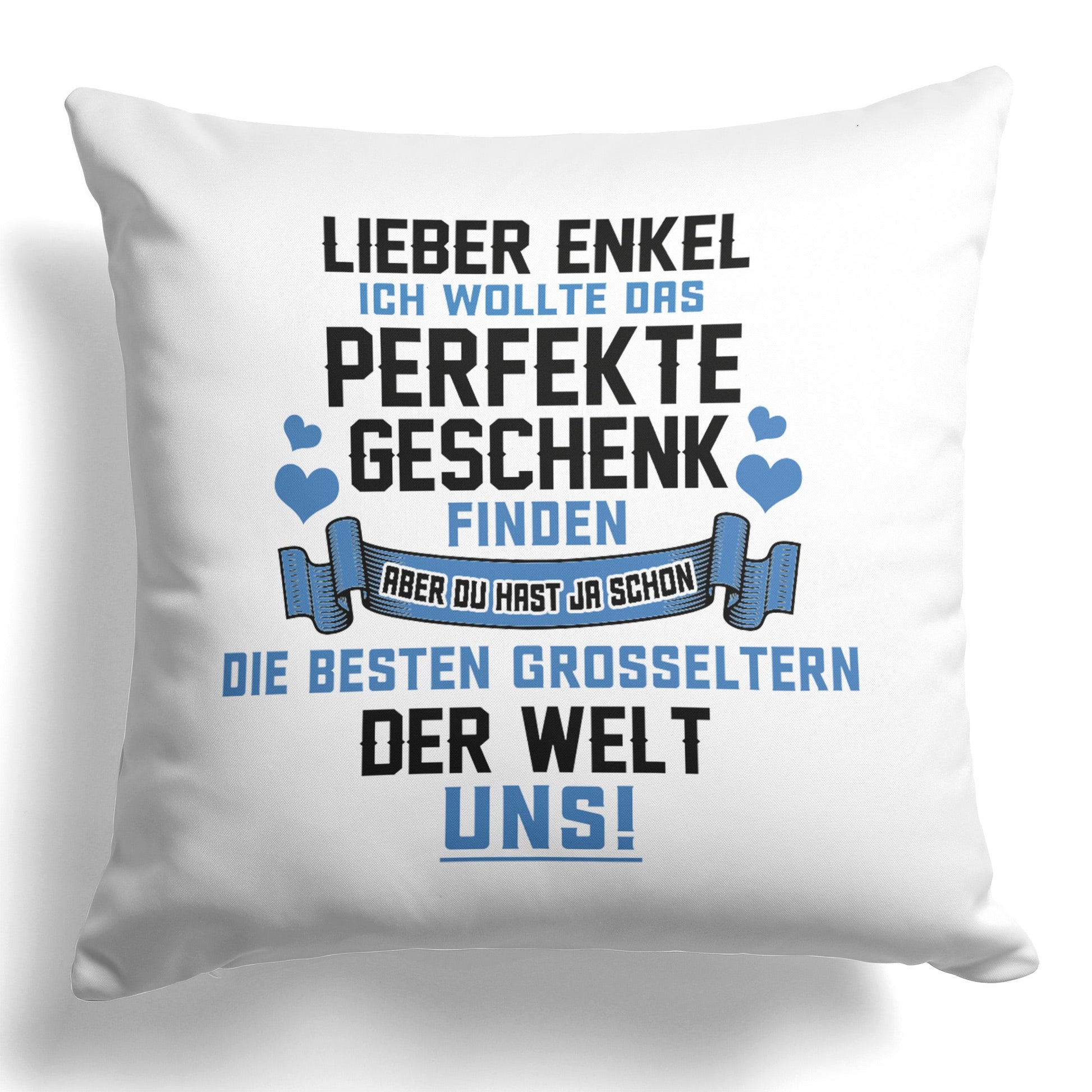22Feels® Enkel Geschenk von Oma und Opa - Kissen mit Spruch (Weiss 40x40cm)-Kissen Weiss 40x40-22Feels