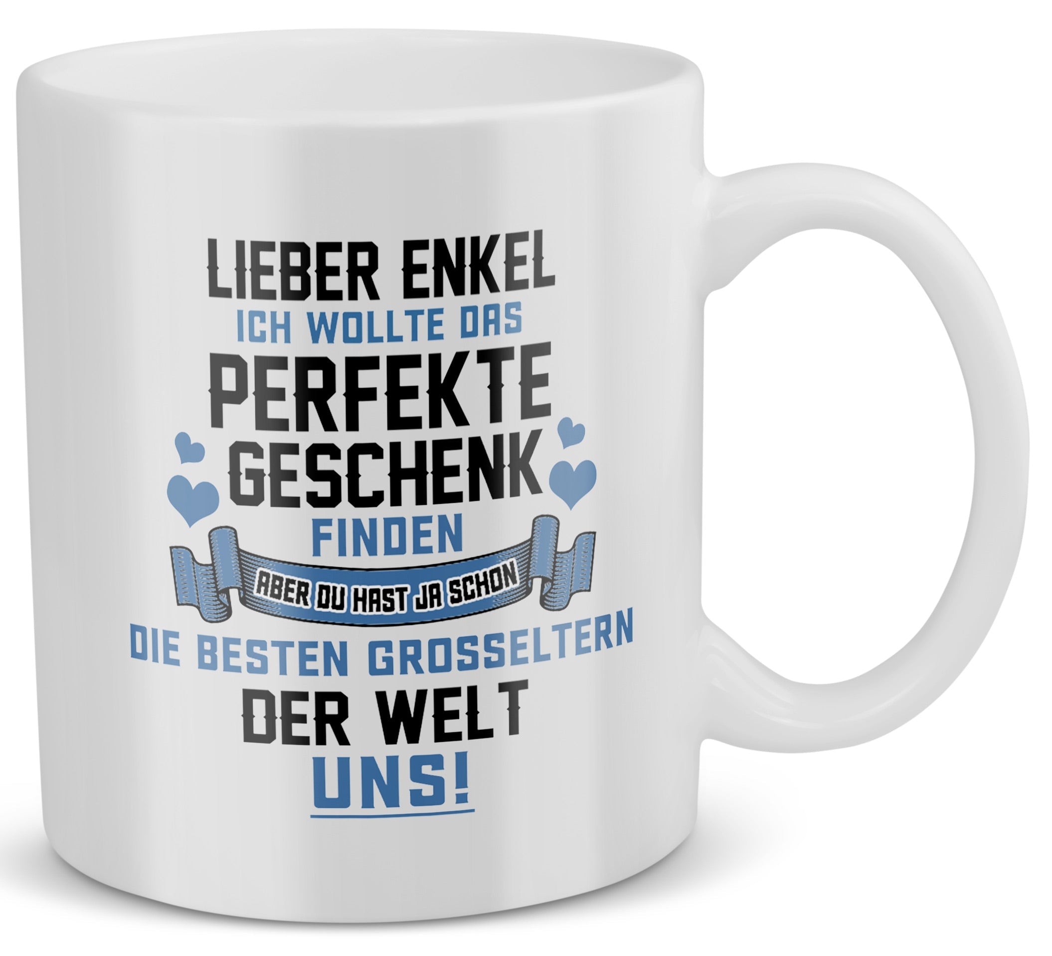22Feels® Geschenk für Enkel - Tasse mit Spruch: Das Perfekte Geschenk (Weiss, 320ml)-Weisse Tasse 320ml-22Feels