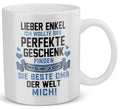 22Feels® Geschenk für Enkel von Oma - Tasse mit Spruch: Das Perfekte Geschenk (Weiss, 320ml)-Weisse Tasse 325ml-22Feels