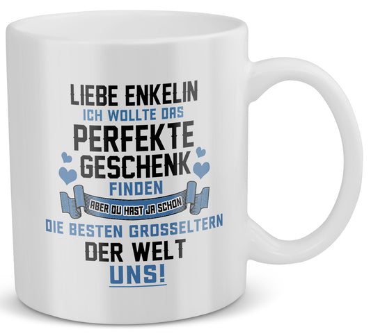 22Feels® Geschenk für Enkelin - Tasse mit Spruch: Das Perfekte Geschenk (Weiss, 320ml)-Weisse Tasse 320ml-22Feels
