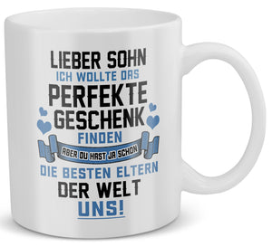 22Feels® Geschenk für Sohn - Tasse mit Spruch: Das Perfekte Geschenk (Weiss, 320ml)-Weisse Tasse 320ml-22Feels