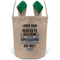 22Feels® Sohn Kinder Osterkorb mit Henkel Ostergeschenk Tragetasche Ostern Deko Osternest Körbchen Hasenohren (Beige/Grün)-Ostern Tragetasche-22Feels
