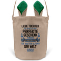 22Feels® Tochter Kinder Osterkorb mit Henkel Ostergeschenk Tragetasche Ostern Deko Osternest Körbchen Hasenohren (Beige/Grün)-Ostern Tragetasche-22Feels