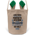 22Feels® Mama Osterkorb Mutter mit Henkel Ostergeschenk Tragetasche Ostern Deko Osternest Körbchen Hasenohren (Beige/Grün)-Ostern Tragetasche-22Feels