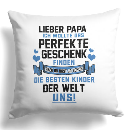 22Feels® Papa Geschenk - Kissen mit Spruch (Weiss 40x40cm)-Kissen Weiss 40x40-22Feels