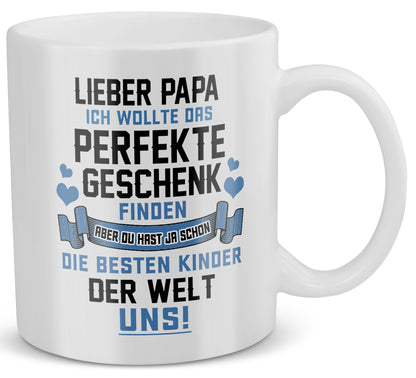 22Feels® Geschenk für Papas - Tasse mit Spruch: Das Perfekte Geschenk (Weiss, 320ml)-Weisse Tasse 320ml-22Feels