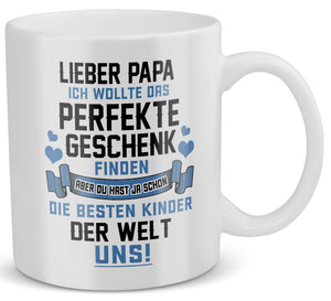 22Feels® Geschenk für Papas - Tasse mit Spruch: Das Perfekte Geschenk (Weiss, 320ml)-Weisse Tasse 320ml-22Feels