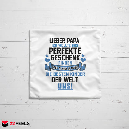 22Feels® Papa Geschenk - Kissen mit Spruch (Weiss 40x40cm)-Kissen Weiss 40x40-22Feels