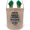 22Feels® Opa Grossvater Osterkorb mit Henkel Ostergeschenk Tragetasche Ostern Deko Osternest Körbchen Hasenohren (Beige/Grün)-Ostern Tragetasche-22Feels
