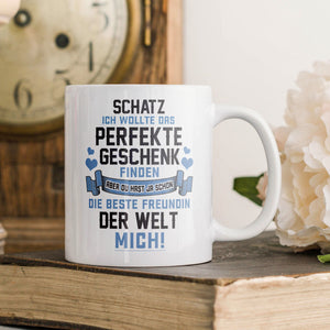 22Feels® Freund Geschenk zum Jahrestag, Valentinstag etc. - Tasse mit Spruch: Das Perfekte Geschenk (Weiss, 320ml)-Weisse Tasse 320ml-22Feels