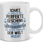 22Feels® Ehemann Geschenk zum Hochzeitstag, Valentinstag etc. - Tasse mit Spruch: Das Perfekte Geschenk (Weiss, 320ml)-Weisse Tasse 320ml-22Feels
