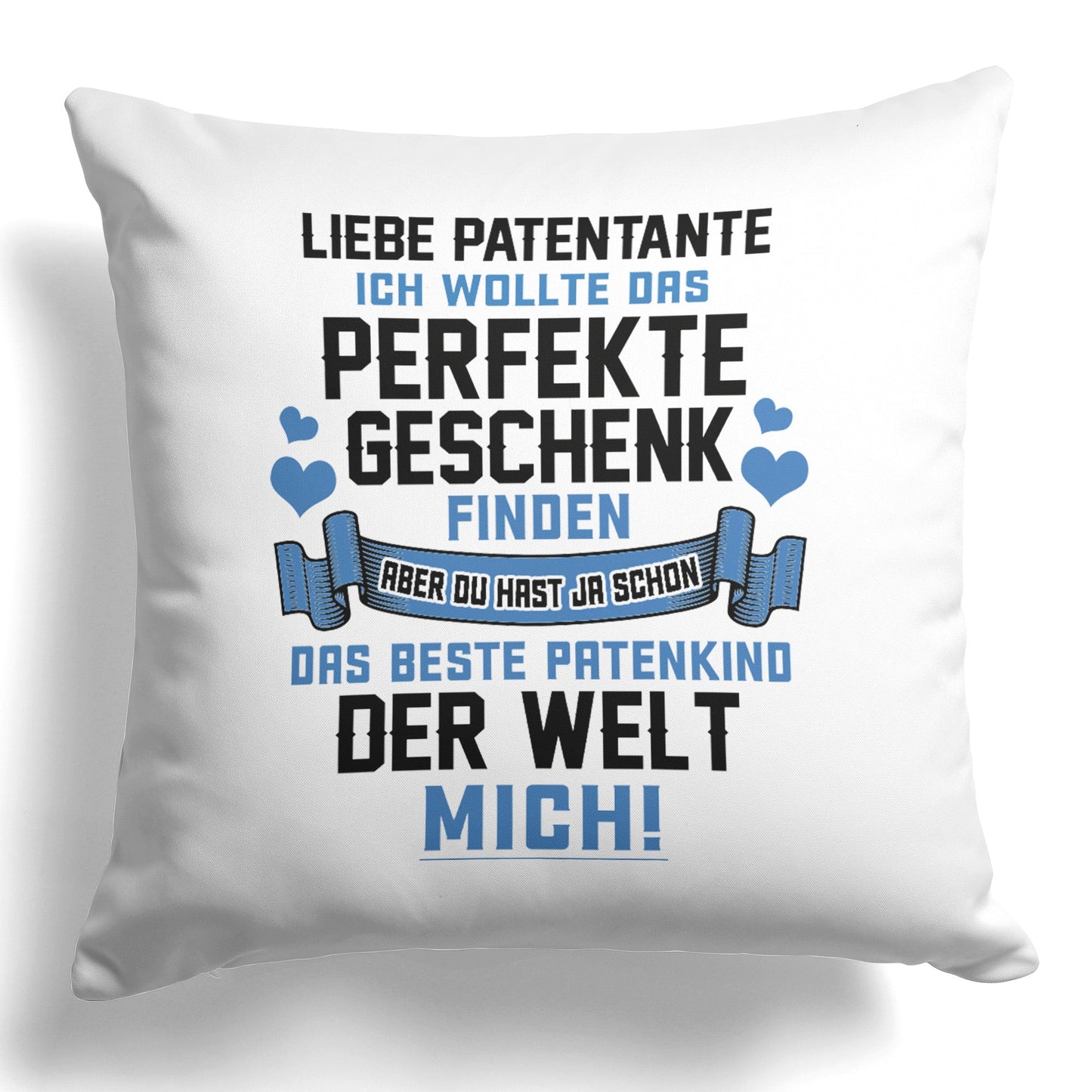 22Feels® Patentante Geschenk - Kissen mit Spruch (Weiss 40x40cm)-Kissen Weiss 40x40-22Feels