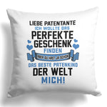 22Feels® Patentante Geschenk - Kissen mit Spruch (Weiss 40x40cm)-Kissen Weiss 40x40-22Feels