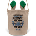 22Feels® Patentante Patin Osterkorb mit Henkel Ostergeschenk Tragetasche Ostern Deko Osternest Körbchen Hasenohren (Beige/Grün)-Ostern Tragetasche-22Feels
