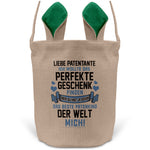 22Feels® Patentante Patin Osterkorb mit Henkel Ostergeschenk Tragetasche Ostern Deko Osternest Körbchen Hasenohren (Beige/Grün)-Ostern Tragetasche-22Feels