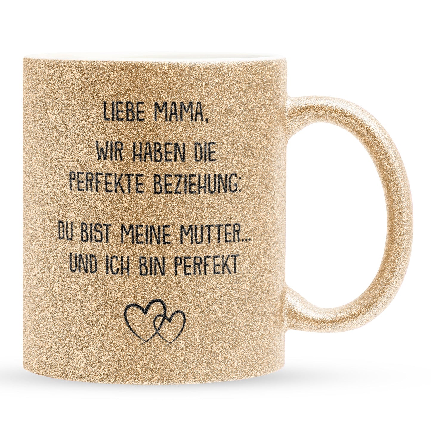 22Feels® Mama Geschenk - Glitzertasse mit Spruch (Gold, 320ml)-Glitzertasse Gold 320ml-22Feels