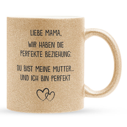 22Feels® Mama Geschenk - Glitzertasse mit Spruch (Gold, 320ml)-Glitzertasse Gold 320ml-22Feels
