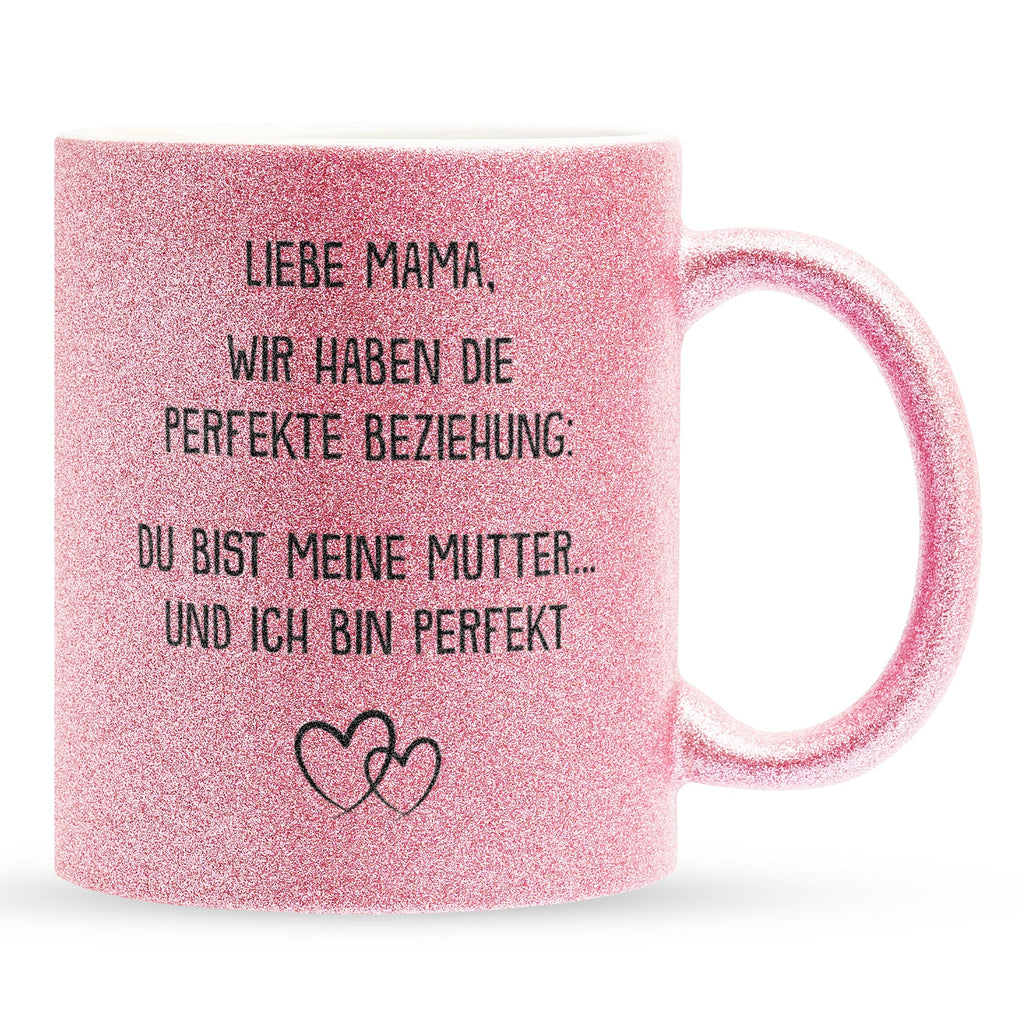 22Feels® Mama Geschenk - Glitzertasse mit Spruch (Pink, 320ml)-Glitzertasse Pink 320ml-22Feels