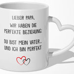 22Feels® Geschenk für Papas - Tasse mit Spruch (Herzhenkel, Weiss, 320ml)-Tasse Weiss Herzhenkel 320ml-22Feels