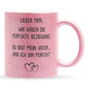 22Feels® Papa Geschenk - Glitzertasse mit Spruch (Pink, 320ml)-Glitzertasse Pink 320ml-22Feels