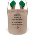 22Feels® Papa Osterkorb Vater mit Henkel Ostergeschenk Tragetasche Ostern Deko Osternest Körbchen Hasenohren (Beige/Grün)-Ostern Tragetasche-22Feels