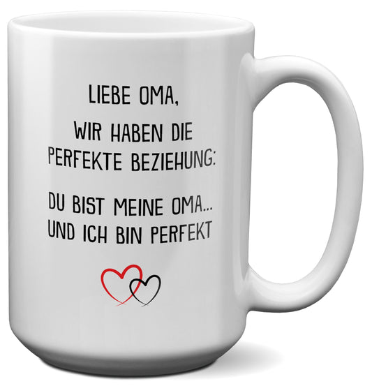 22Feels® Oma Geschenk - XL Tasse mit Spruch (Weiss, 440ml)-Weisse XL Tasse 440ml-22Feels