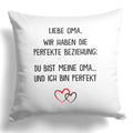 22Feels® Oma Geschenk - Kissen mit Spruch (Weiss 40x40cm)-Kissen Weiss 40x40-22Feels