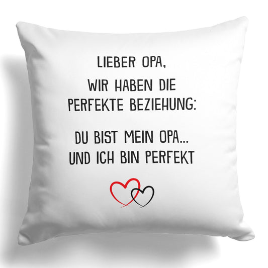22Feels® Opa Geschenk - Kissen mit Spruch (Weiss 40x40cm)-Kissen Weiss 40x40-22Feels