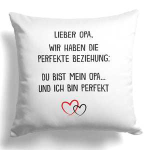 22Feels® Opa Geschenk - Kissen mit Spruch (Weiss 40x40cm)-Kissen Weiss 40x40-22Feels