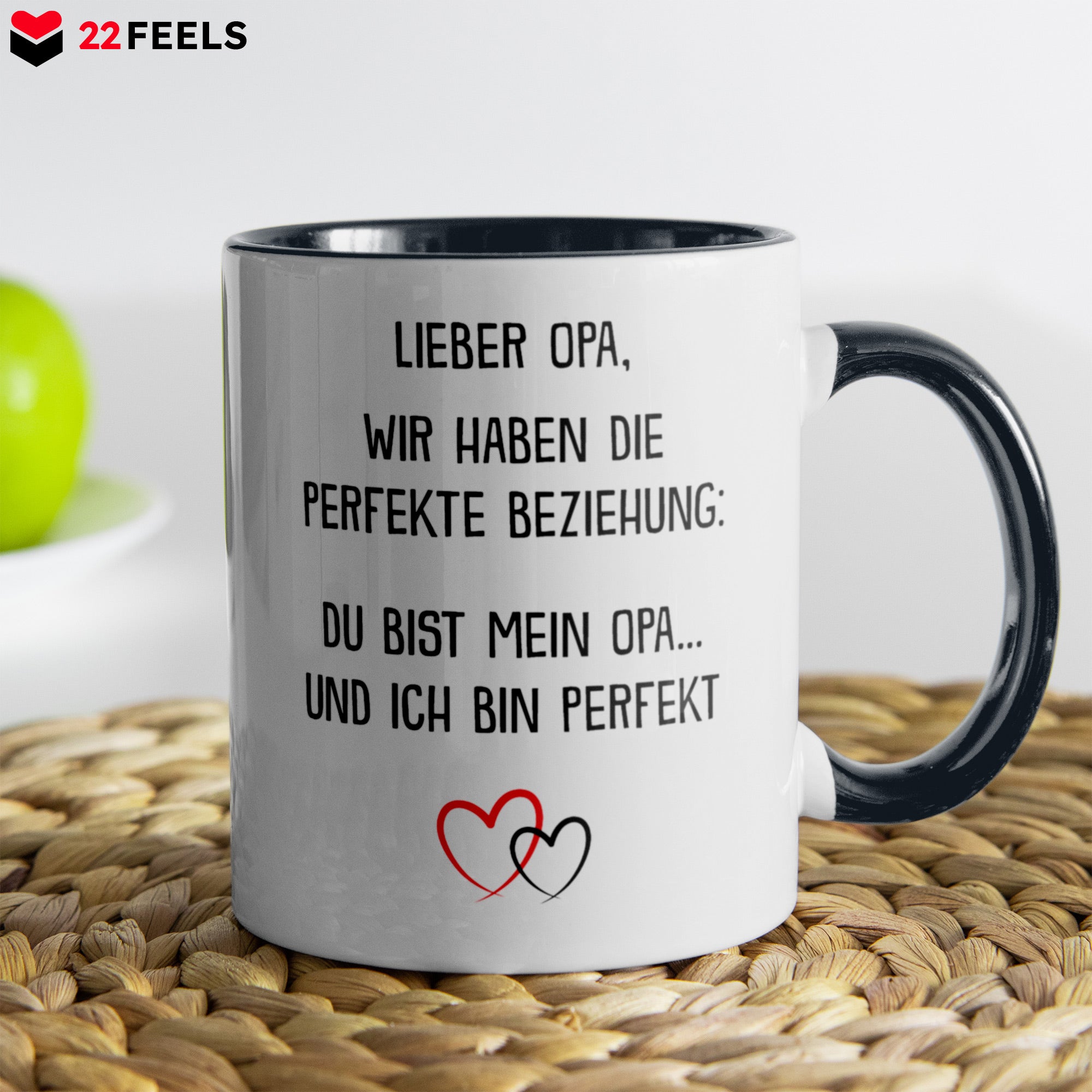22Feels® Opa Geschenk - Tasse mit Spruch (Weiss-Schwarz, 320ml)-TwoTone Tasse Weiss-Schwarz 320ml-22Feels