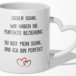 22Feels® Sohn Geschenk - Tasse mit Spruch (Herzhenkel, Weiss, 320ml)-Tasse Weiss Herzhenkel 320ml-22Feels