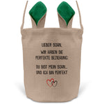 22Feels® Sohn Kinder Osterkorb mit Henkel Ostergeschenk Tragetasche Ostern Deko Osternest Körbchen Hasenohren (Beige/Grün)-Ostern Tragetasche-22Feels