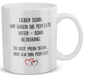 22Feels® Geschenk für Sohn von Papa - Tasse mit Spruch: Die Perfekte Beziehung (Weiss, 320ml)-Weisse Tasse 320ml-22Feels
