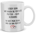 22Feels® Geschenk für Sohn von Mama - Tasse mit Spruch: Die Perfekte Beziehung (Weiss, 320ml)-Weisse Tasse 320ml-22Feels