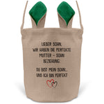 22Feels® Sohn Osterkorb von Mama Kinder mit Henkel Ostergeschenk Tragetasche Ostern Deko Osternest Körbchen Hasenohren (Beige/Grün)-Ostern Tragetasche-22Feels