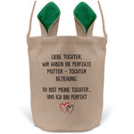 22Feels® Tochter Osterkorb von Mama Kinder mit Henkel Ostergeschenk Tragetasche Ostern Deko Osternest Körbchen Hasenohren (Beige/Grün)-Ostern Tragetasche-22Feels