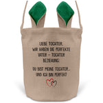 22Feels® Tochter Osterkorb von Papa Kinder mit Henkel Ostergeschenk Tragetasche Ostern Deko Osternest Körbchen Hasenohren (Beige/Grün)-Ostern Tragetasche-22Feels