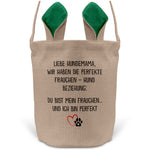 22Feels® Hundemama Frauchen Hunde Osterkorb mit Henkel Ostergeschenk Tragetasche Ostern Deko Osternest Körbchen Hasenohren (Beige/Grün)-Ostern Tragetasche-22Feels