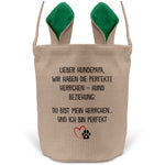 22Feels® Hundepapa Herrchen Hunde Osterkorb mit Henkel Ostergeschenk Tragetasche Ostern Deko Osternest Körbchen Hasenohren (Beige/Grün)-Ostern Tragetasche-22Feels