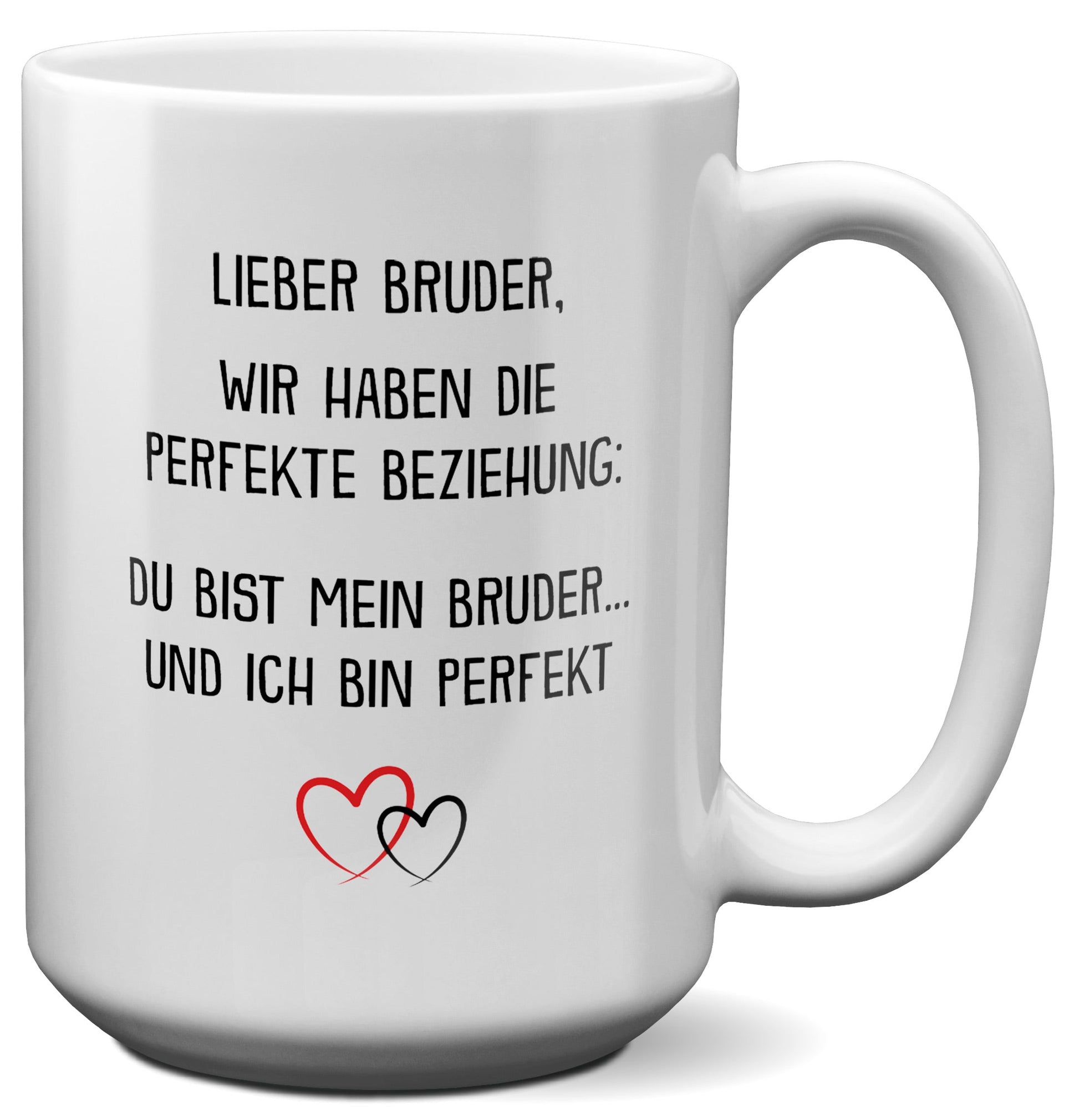 22Feels® Bruder Geschenk - XL Tasse mit Spruch (Weiss, 440ml)-Weisse XL Tasse 440ml-22Feels