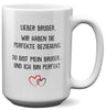 22Feels® Bruder Geschenk - XL Tasse mit Spruch (Weiss, 440ml)-Weisse XL Tasse 440ml-22Feels