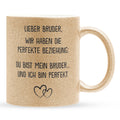 22Feels® Bruder Geschenk - Glitzertasse mit Spruch (Gold, 320ml)-Glitzertasse Gold 320ml-22Feels