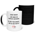 22Feels® Bruder Geschenk - Zaubertasse mit Spruch (Matt-Schwarz und Weiss, 320ml)-Farbwechsel Tasse Matt 320ml-22Feels