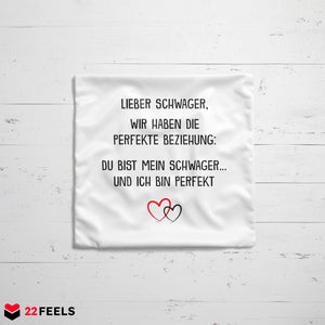 22Feels® Schwager Geschenk - Kissen mit Spruch (Weiss 40x40cm)-Kissen Weiss 40x40-22Feels